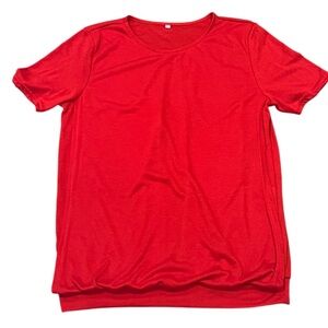 Red Breastfeeding/Nursing Friendly Short Sleeved Top Casual Size Medium